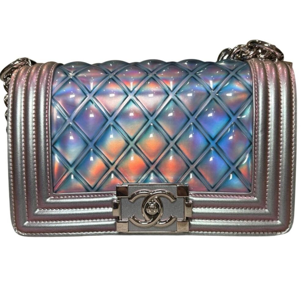Chanel Limited Edition Holographic Iridescent Mermaid Water Small Boy Flap Bag
